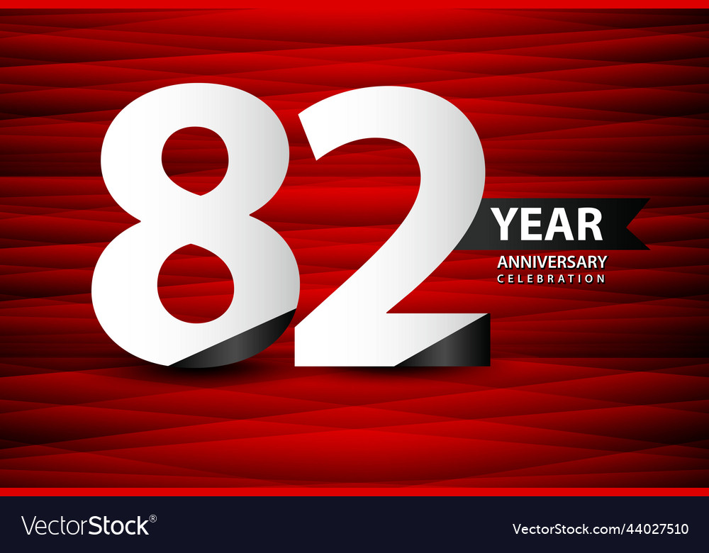 82 year anniversary celebration logo Royalty Free Vector