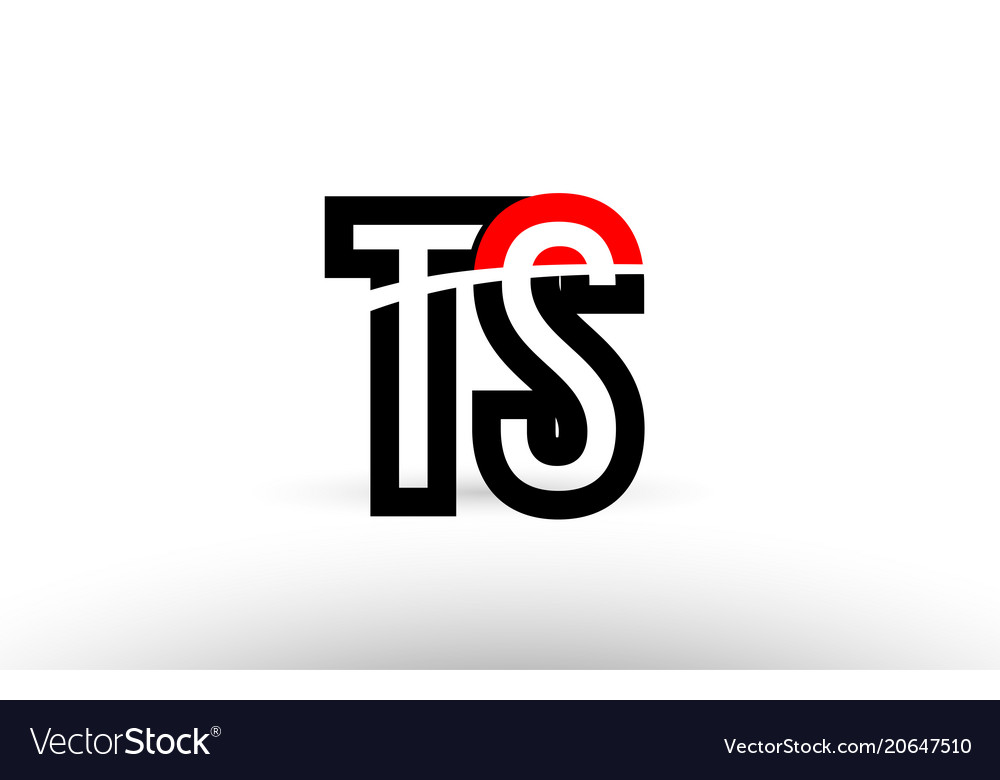 Black white alphabet letter ts t s logo icon Vector Image