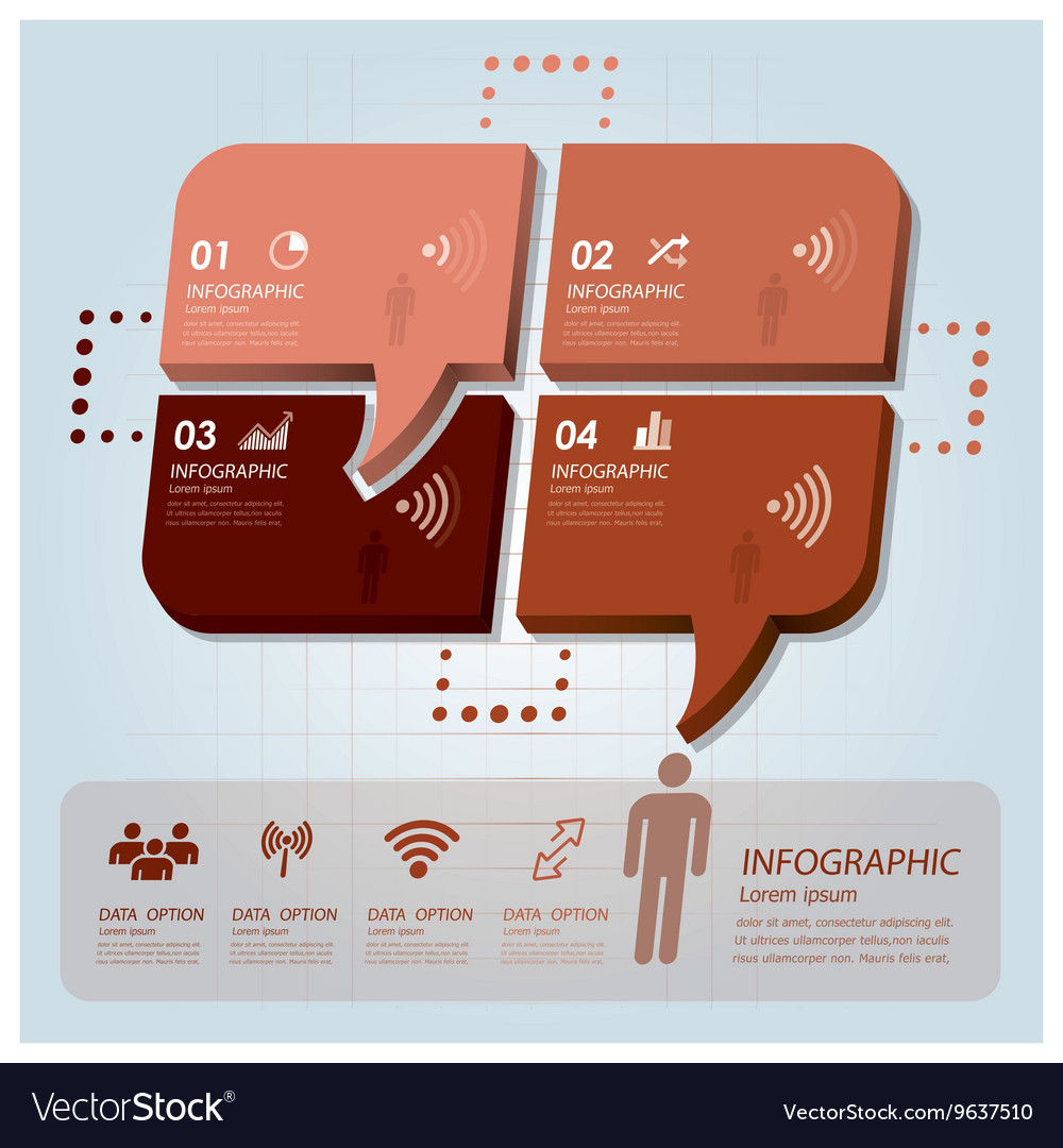 Business Infografik mit Kommunikationsrede