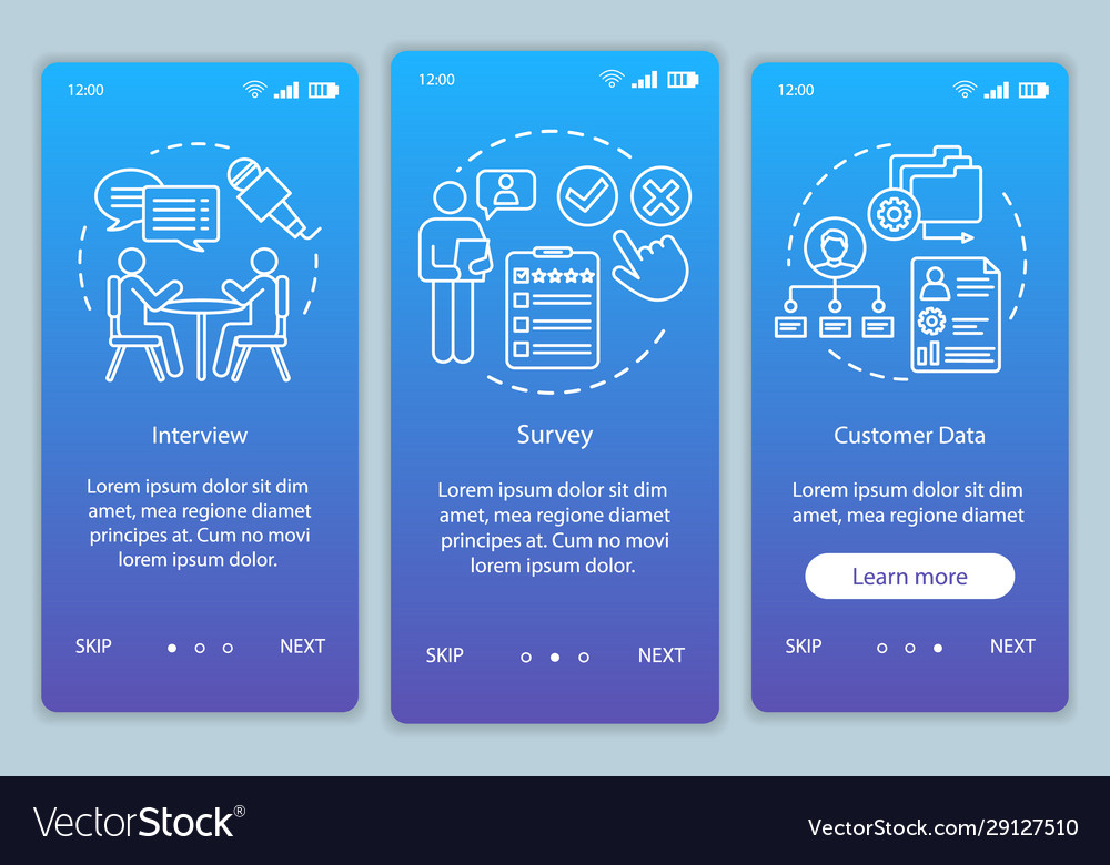 Customers profile methods blue gradient