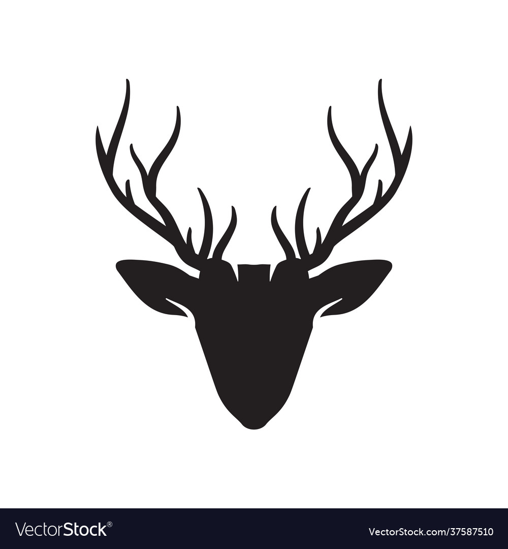 Deer head icon black silhouette