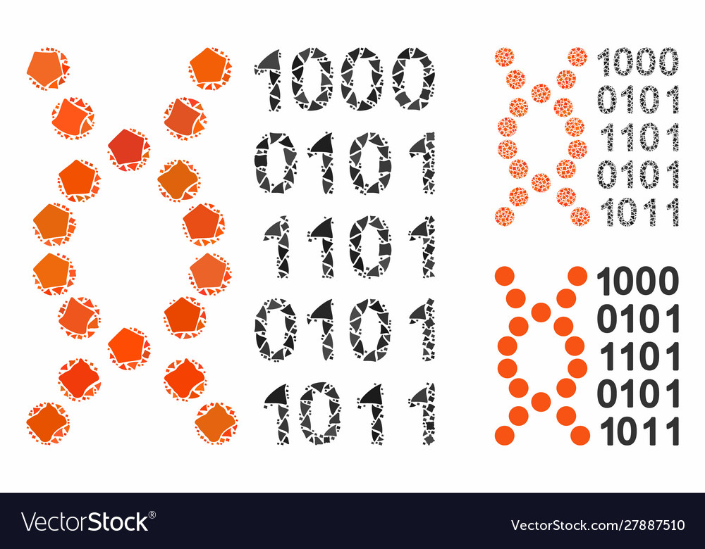Dna code composition icon humpy elements vector image Dna code composition icon humpy elements
