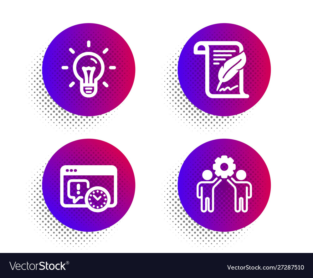 Idea feather and project deadline icons set Vector Image Idea feather and project deadline icons set