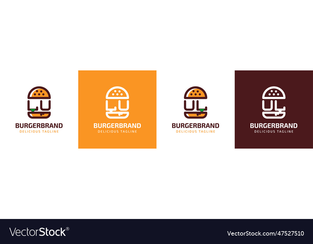 Letter lu and ul burger logo suitable for any