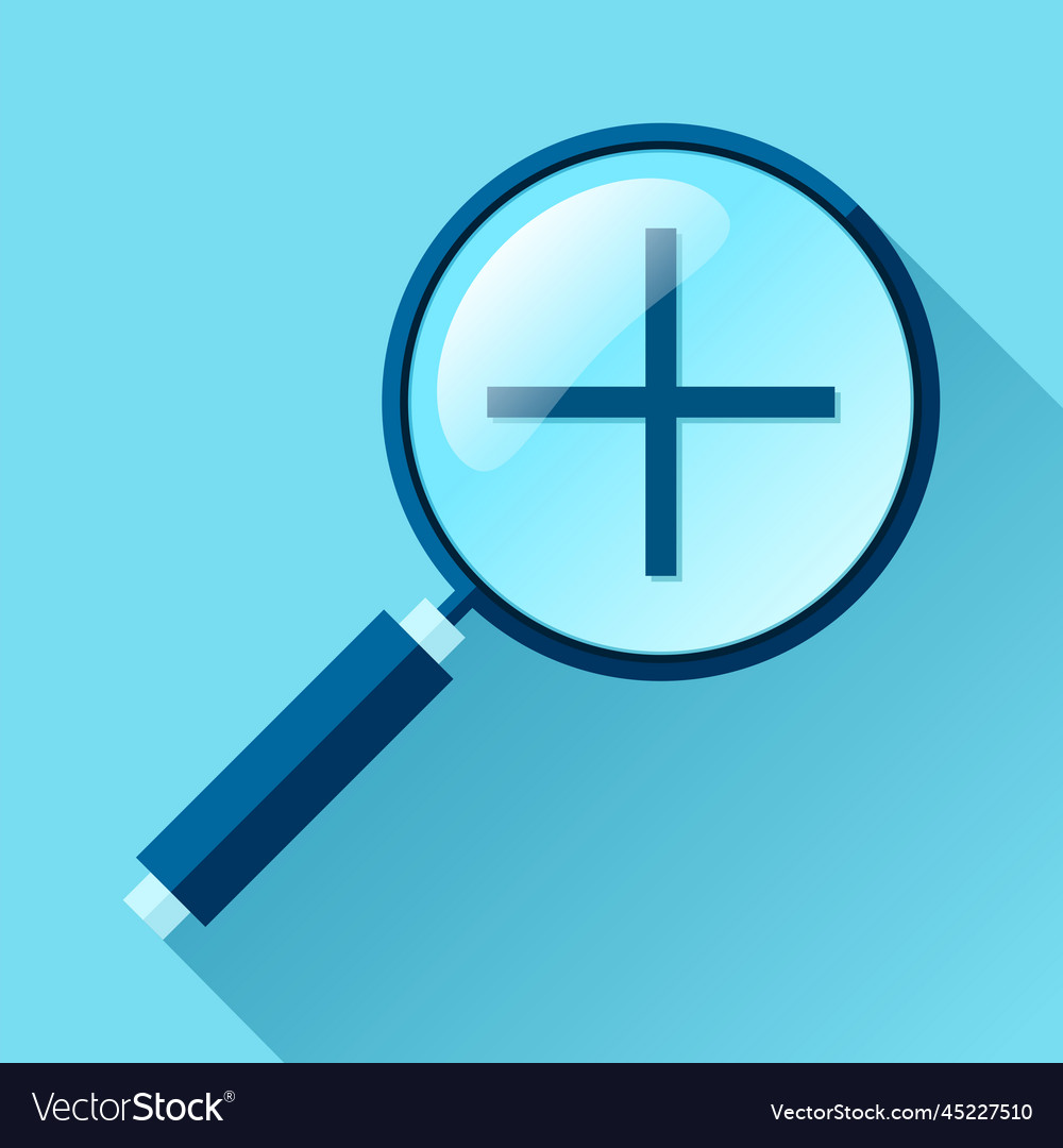 Magnifying glass icon in flat style search loupe