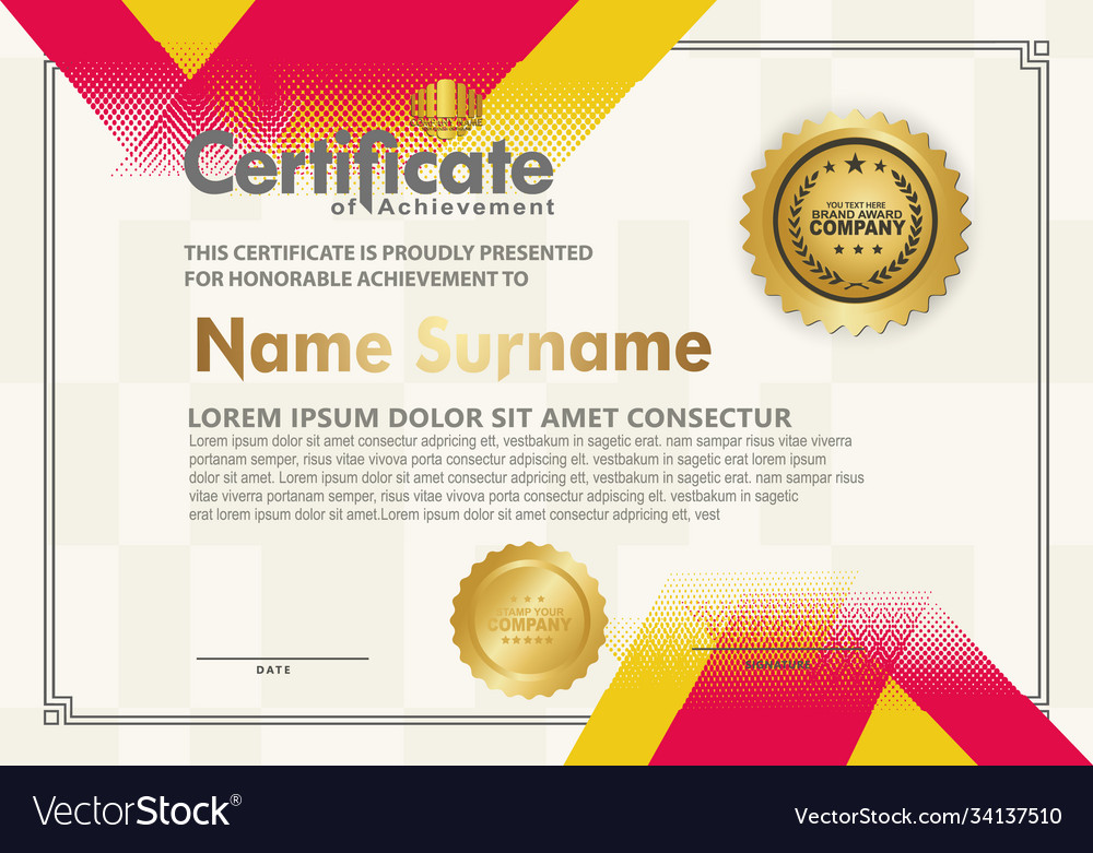 Modern certificate template with diagonal