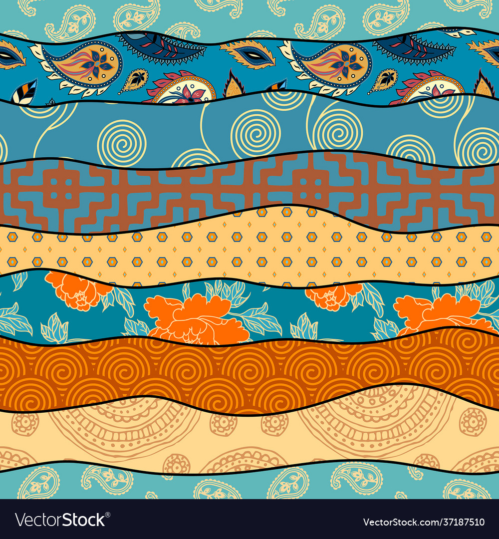 Patchwork textile pattern seamless quilting vector image Patchwork textile pattern seamless quilting