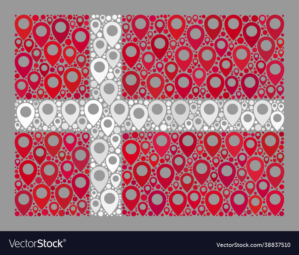 Pointer denmark flag - mosaic cursor items vector image Pointer denmark flag - mosaic cursor items
