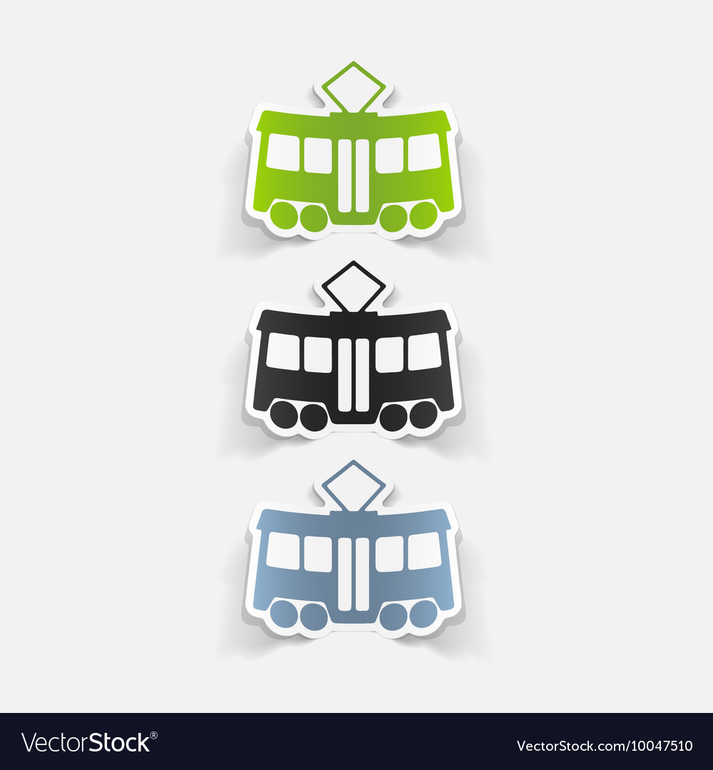 Realistic design element tram