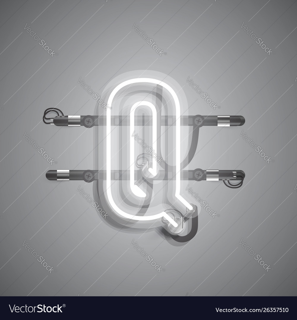 Realistic neon character with wires and console