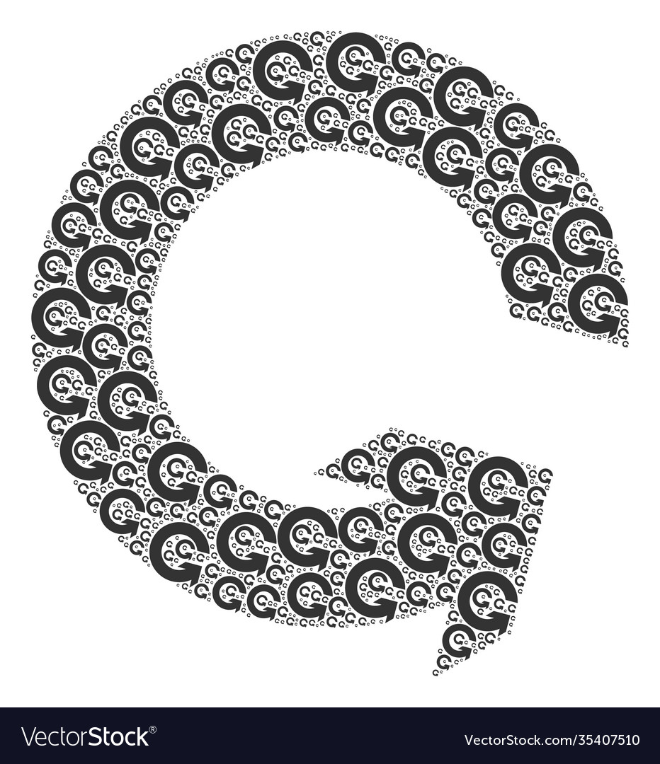 Rotate ccw recursive composition itself icons vector image Rotate ccw recursive composition itself icons