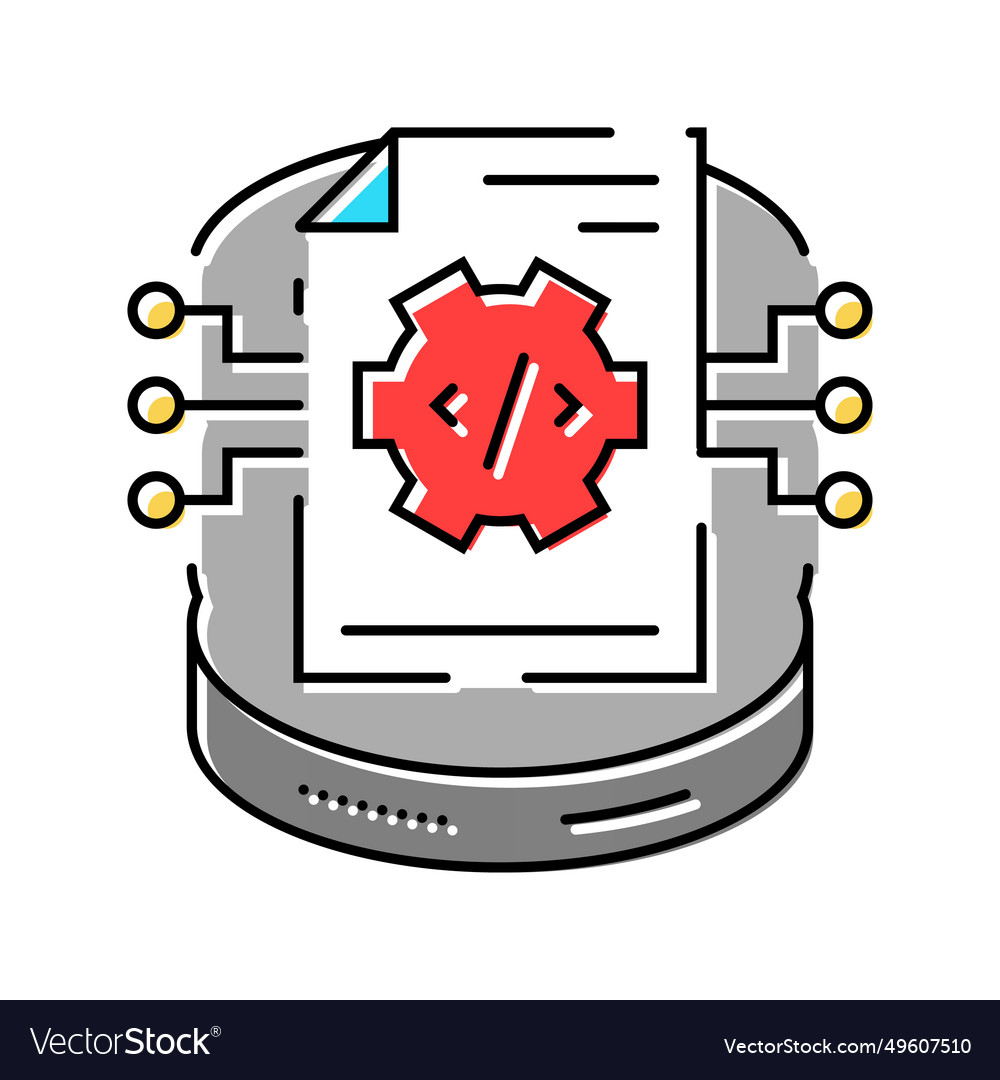Schema development database color icon vector image Schema development database color icon