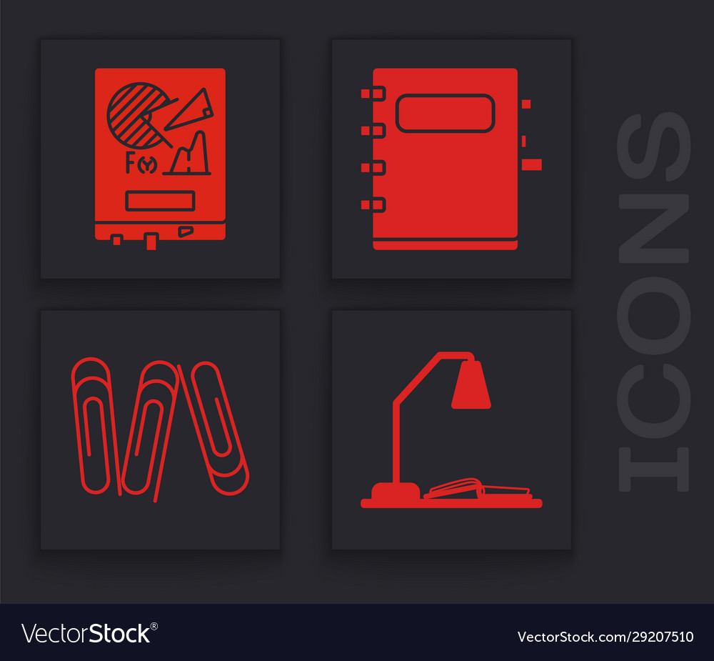 Set workplace with table lamp and open book board