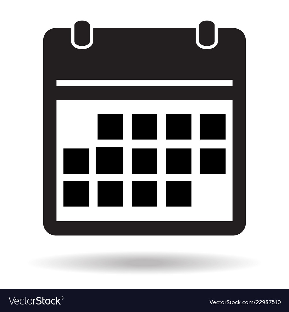 Simple flat calendar page icon black and white Vector Image