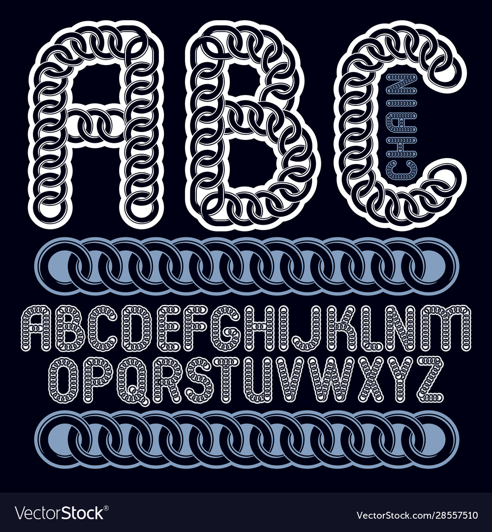 Type font script from a to z capital creative vector image Type font script from a to z capital creative