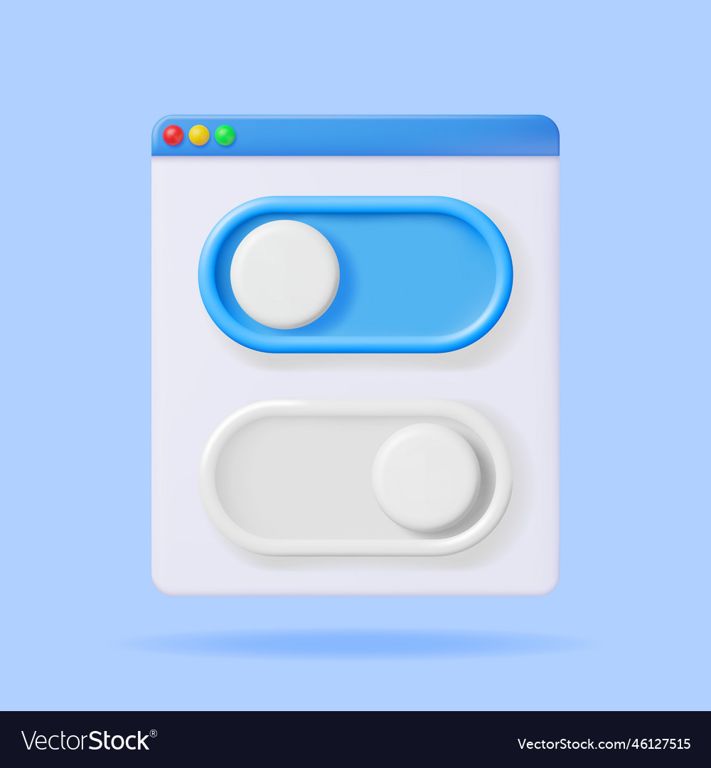 3d on and off buttons switch in browser window