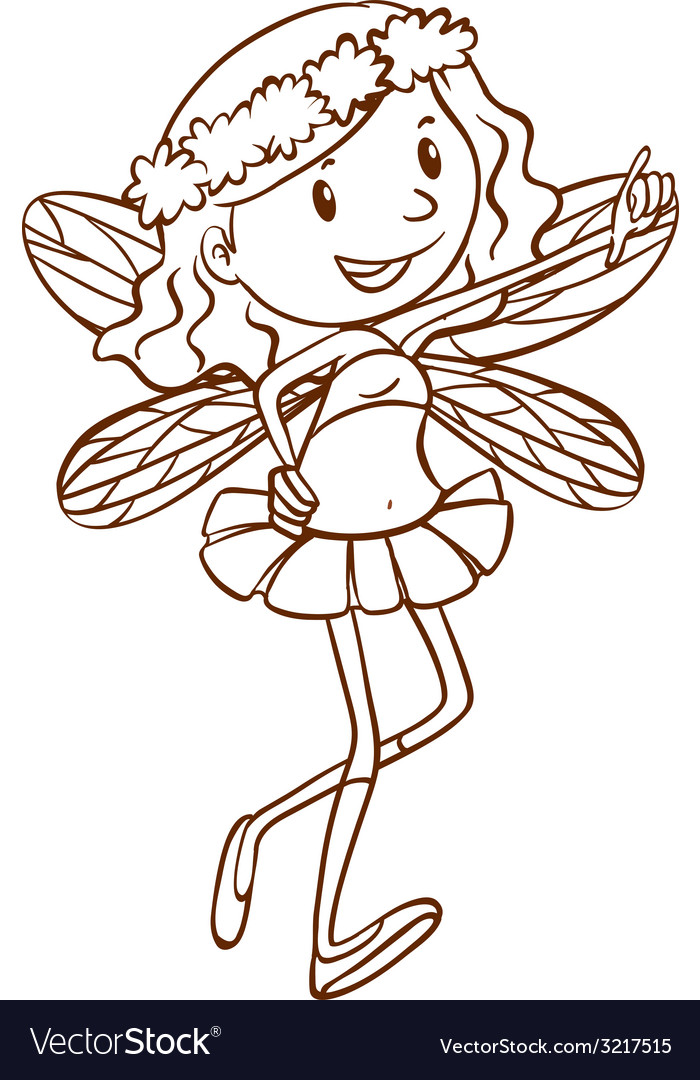 A simple sketch of cute fairy