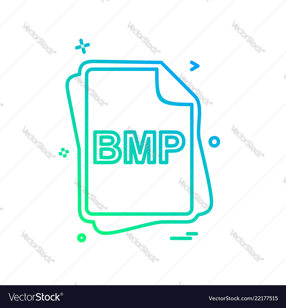 Bmp file type icon design vector image Bmp file type icon design
