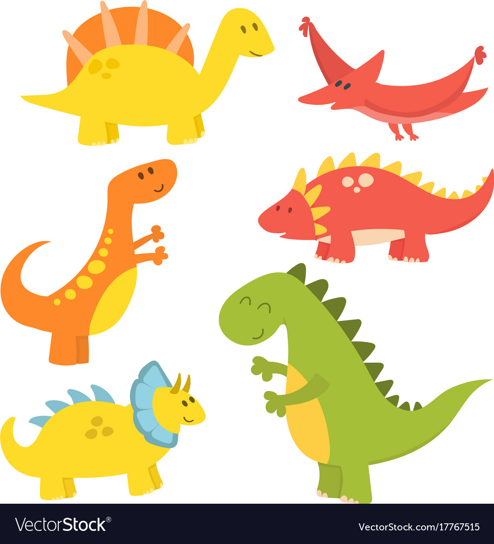 Cartoon dinosaurs monster Royalty Free Vector Image