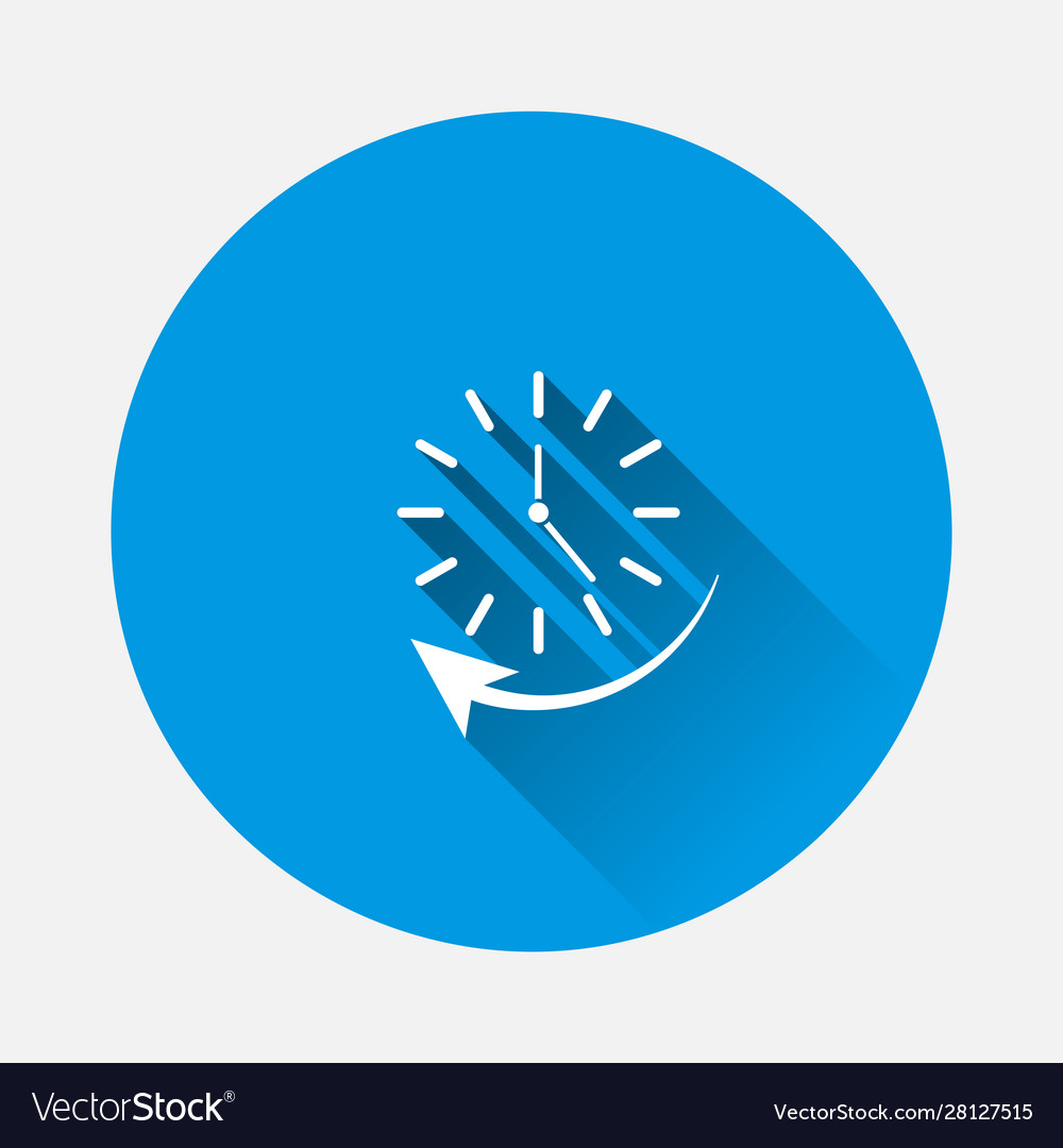 Clock and arrow icon indicating clockwise