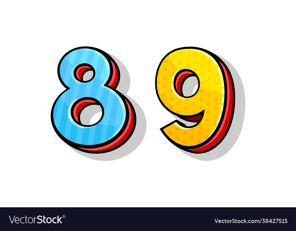Colorful number with volume shape isolated vector image Colorful number with volume shape isolated