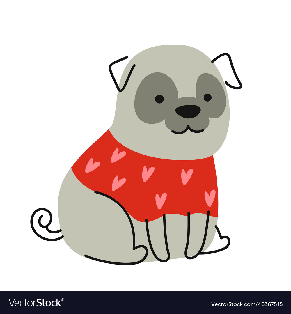 Cute doodle dog vector image Cute doodle dog