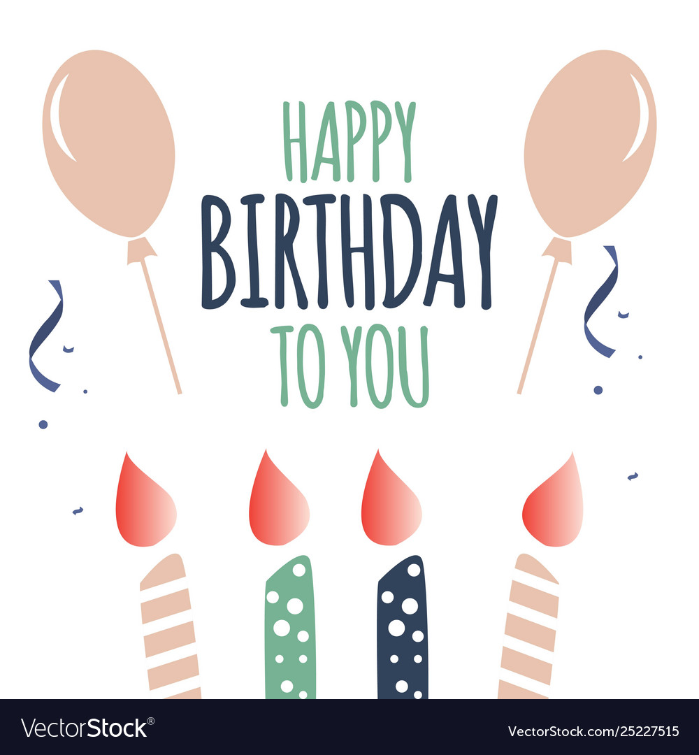 Happy birthday to you template design Royalty Free Vector