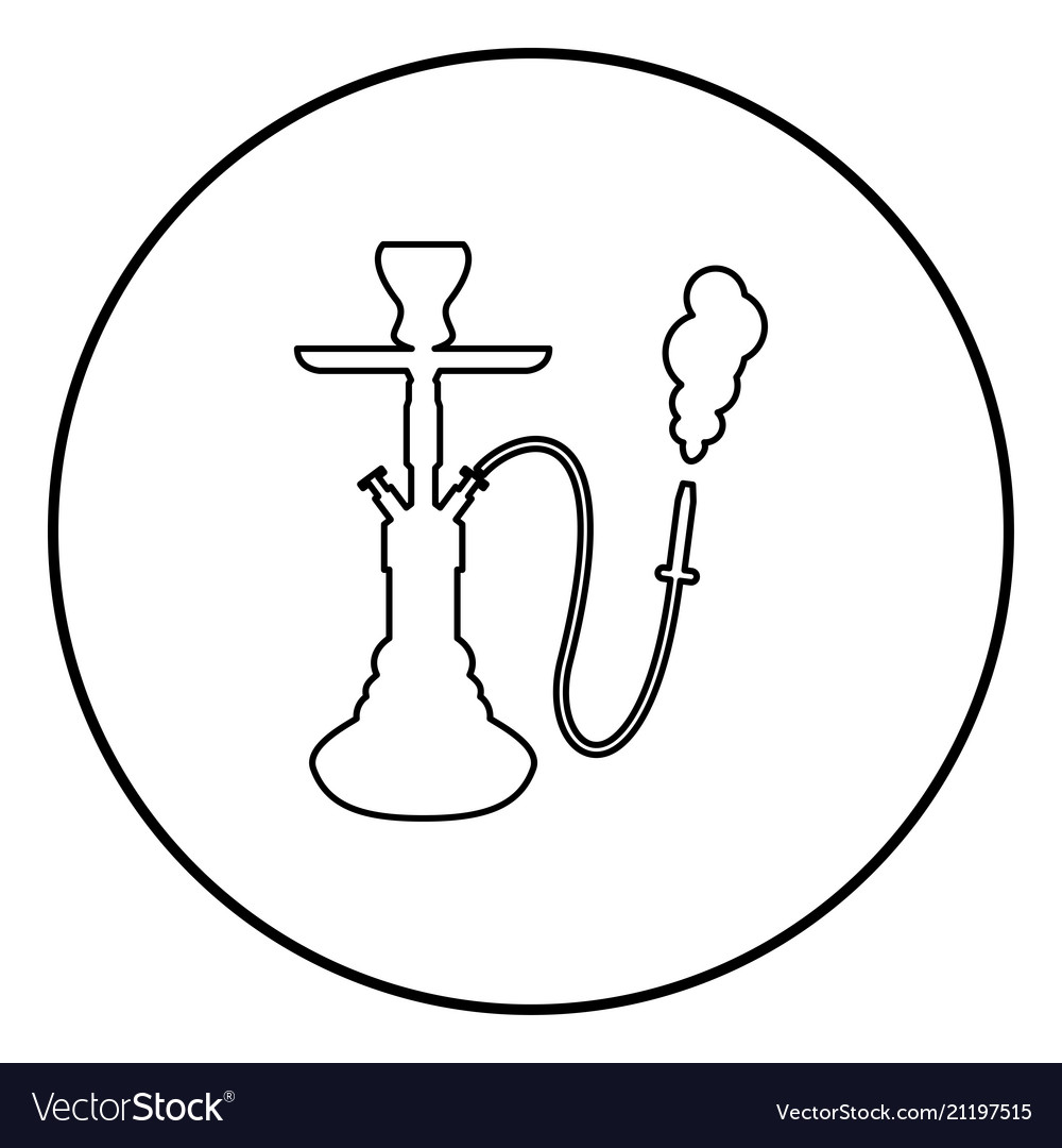Hookah shisha icon black color in circle round Vector Image