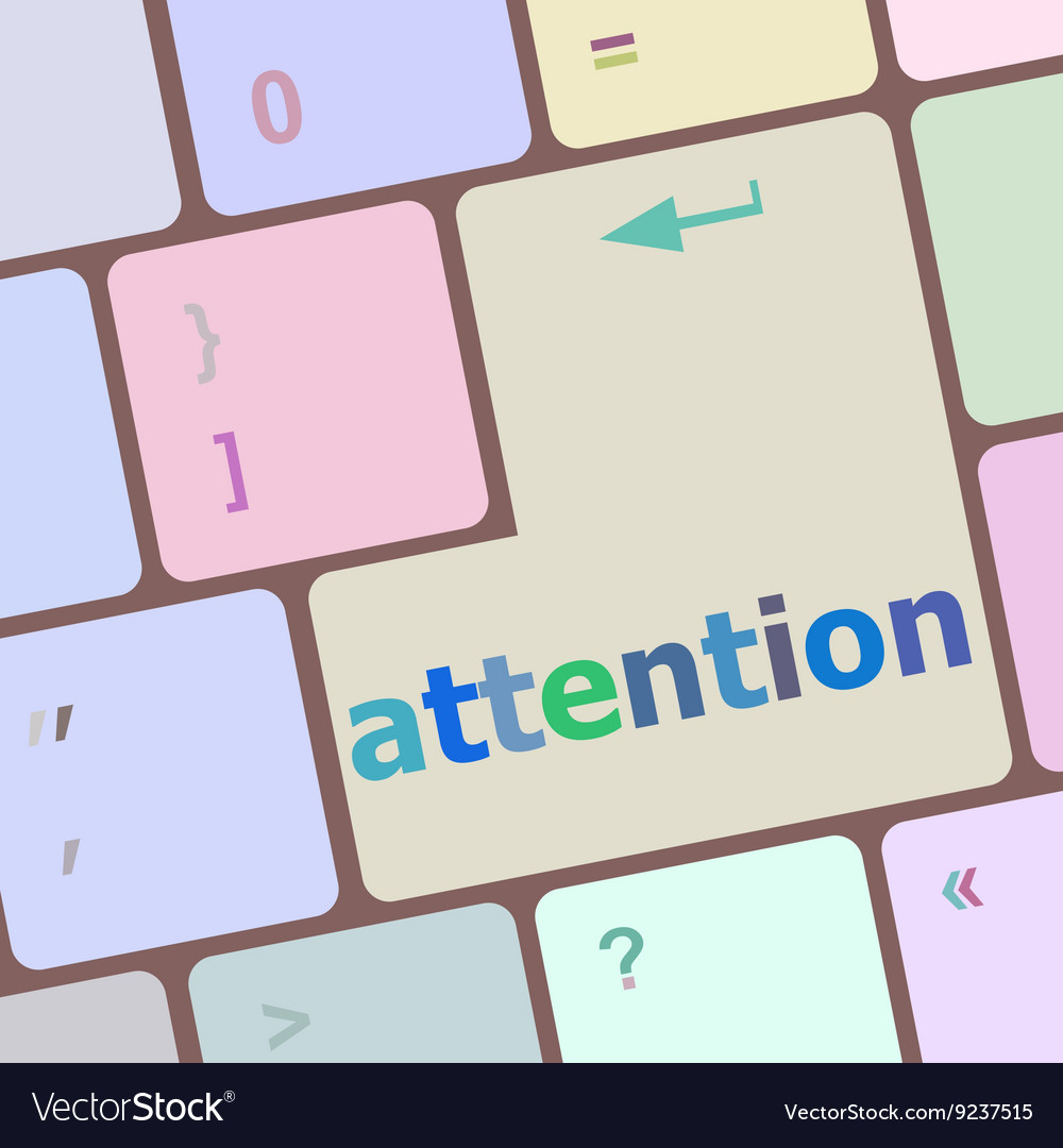 Keyboard with enter button attention word