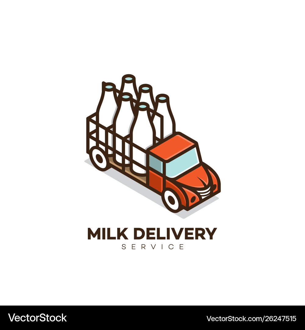Milk delivery service logo Royalty Free Vector Image