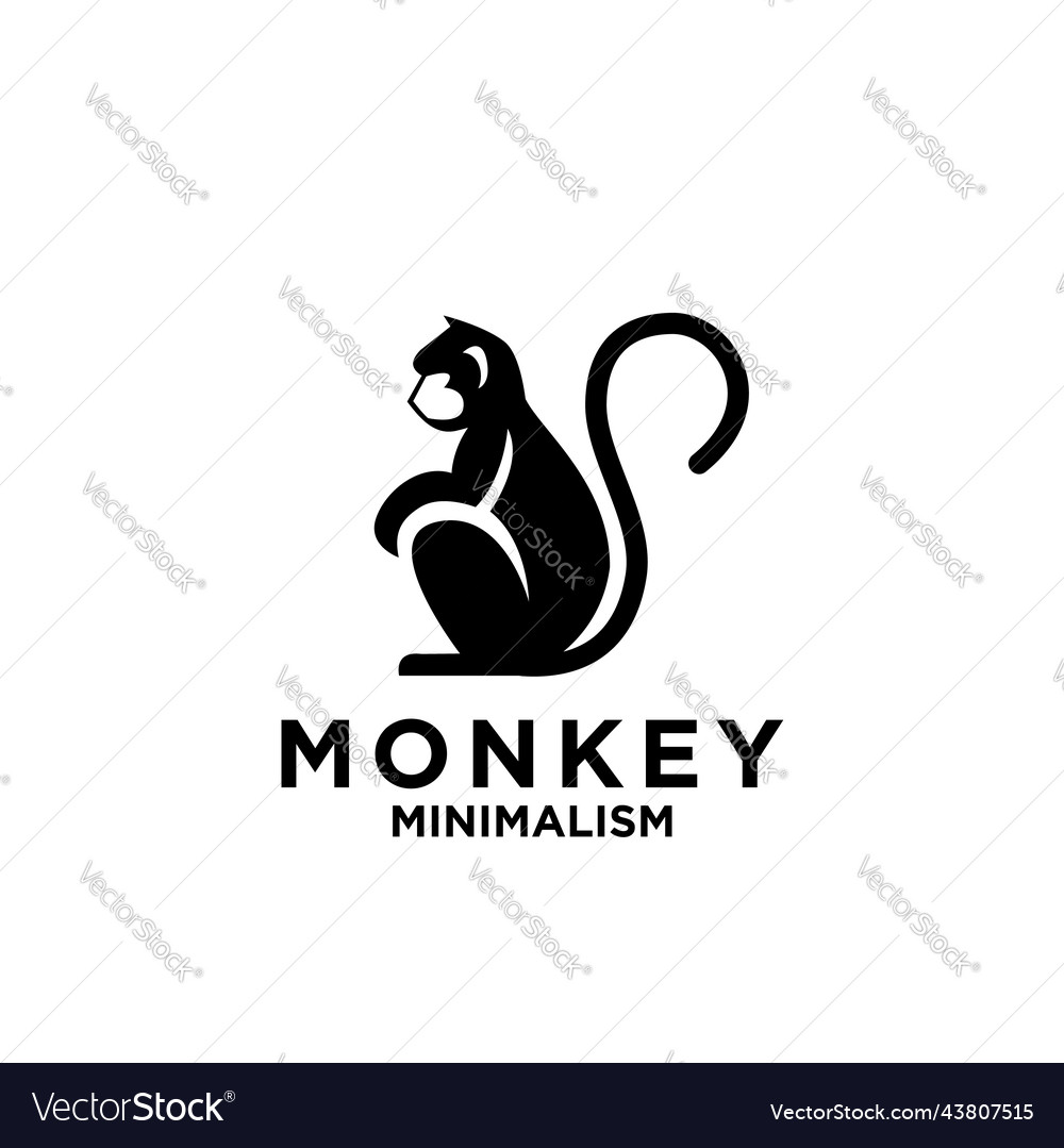 Minimalist Monkey Logo Icon