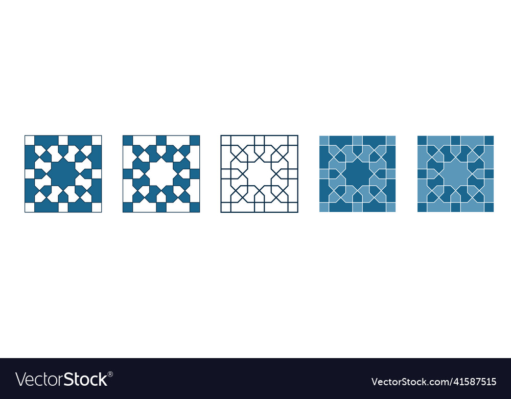 Persian geometric mosaic pattern for ramadan card