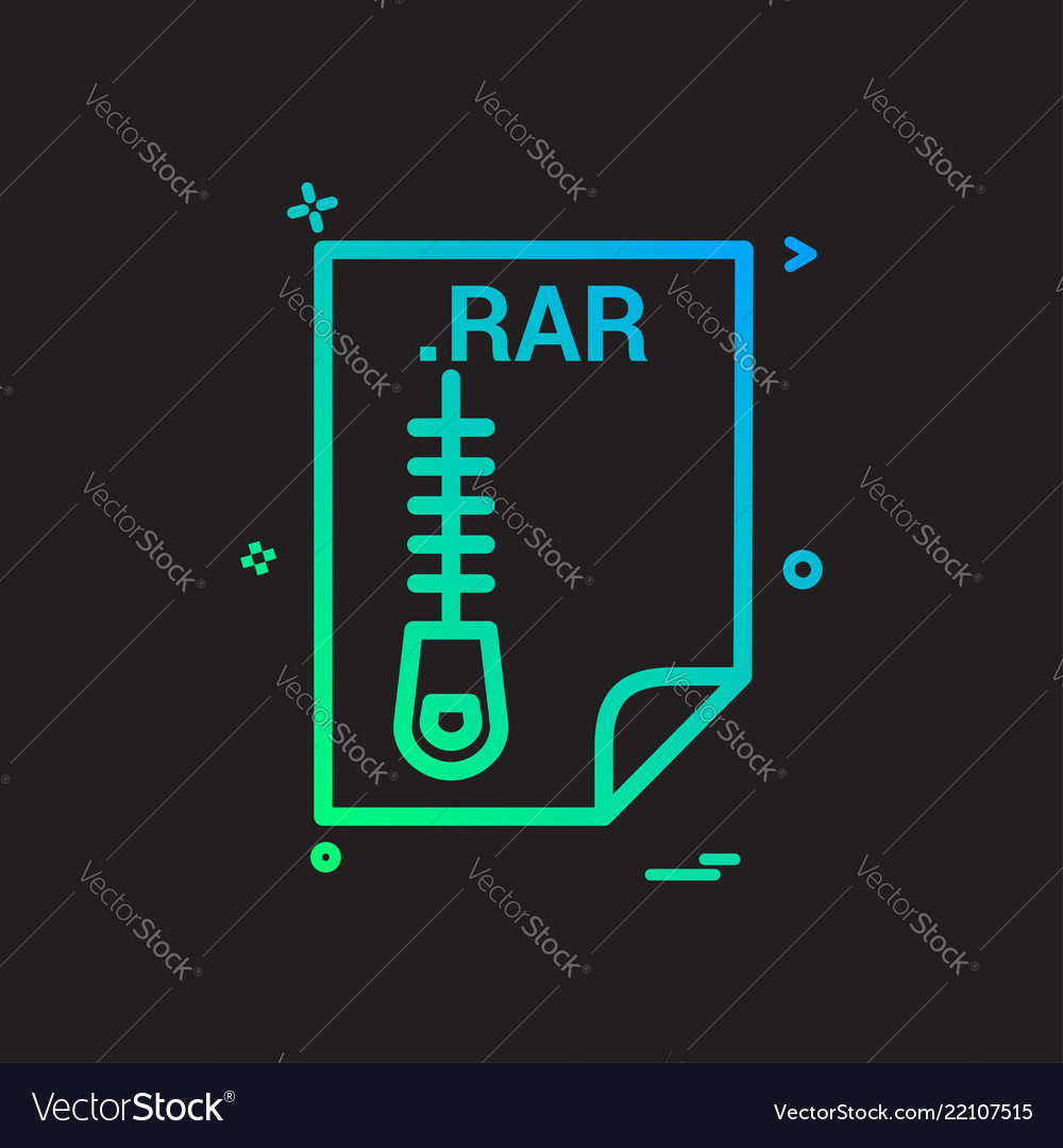 Rar application download file files format icon vector image Rar application download file files format icon