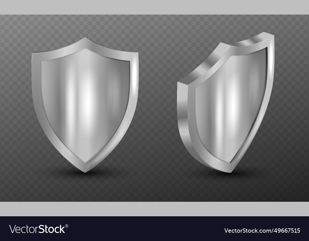Realistic shield set vector image Realistic shield set