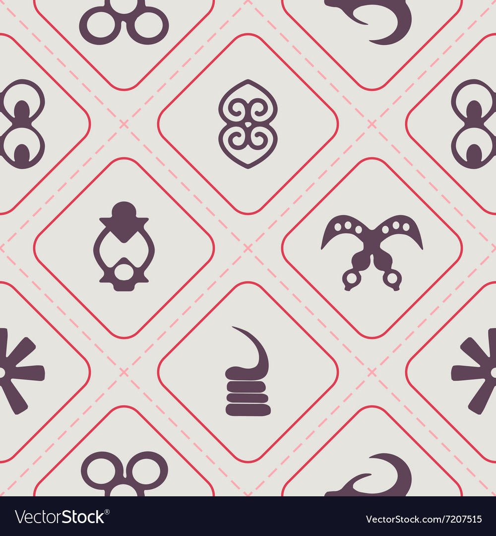 Seamless pattern with adinkra symbols