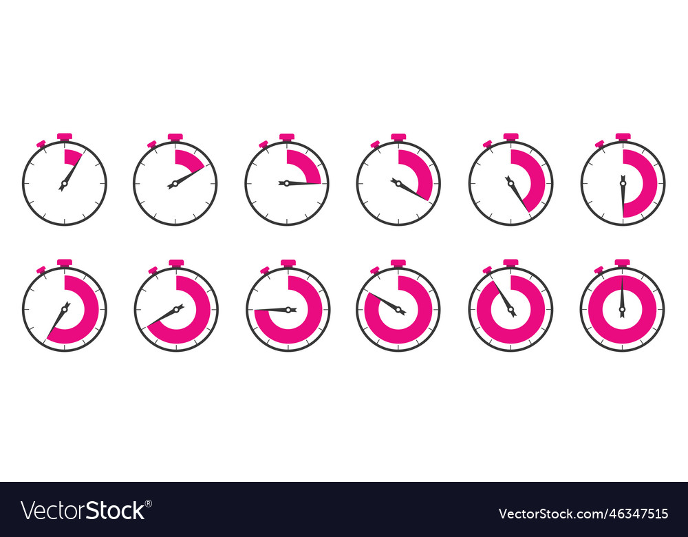 Set of clock timer icon