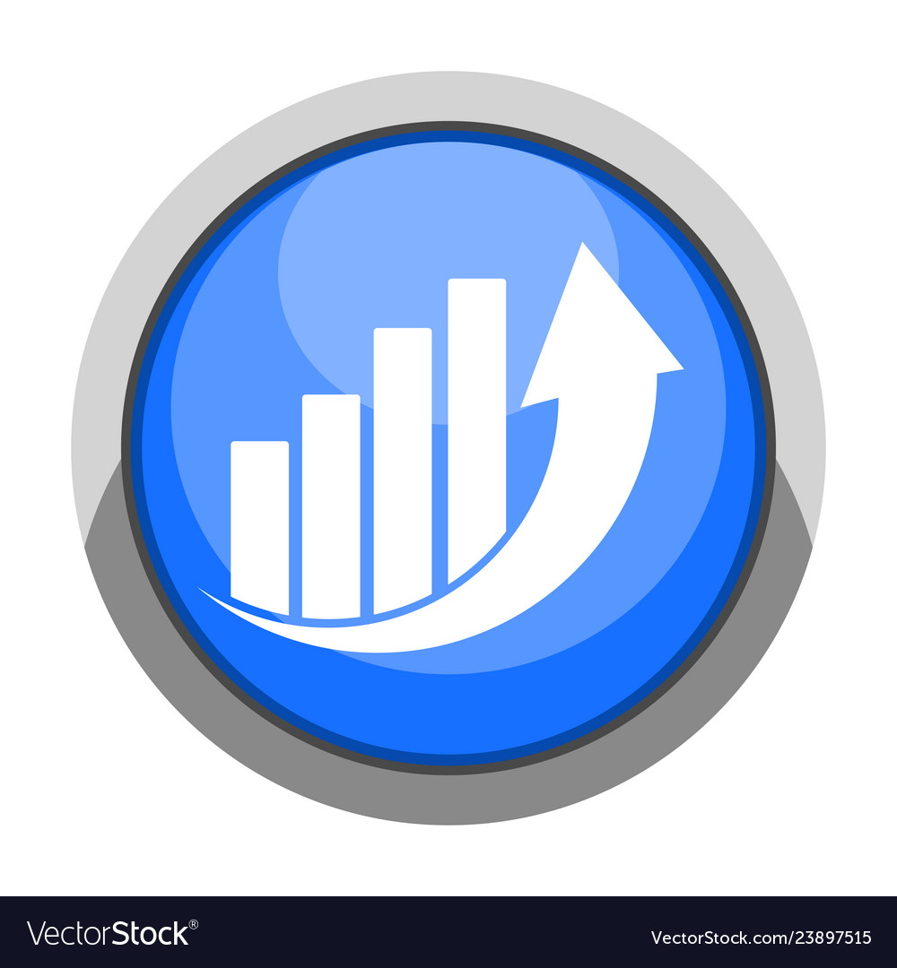 Success business graph on a button
