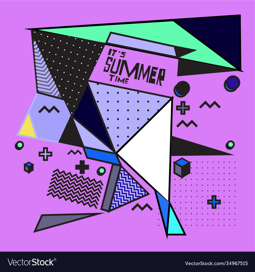 Triangle geometric forms for summer design event vector image Triangle geometric forms for summer design event