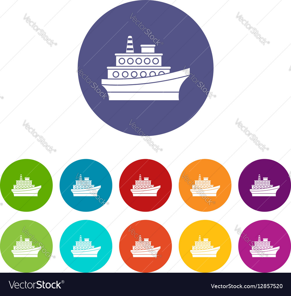 Big ship set icons Royalty Free Vector Image - VectorStock