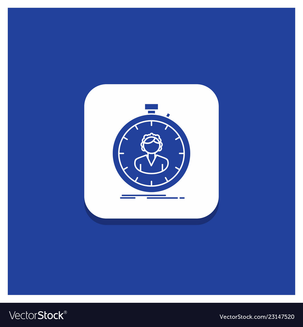 Blue round button for fast speed stopwatch timer vector image Blue round button for fast speed stopwatch timer