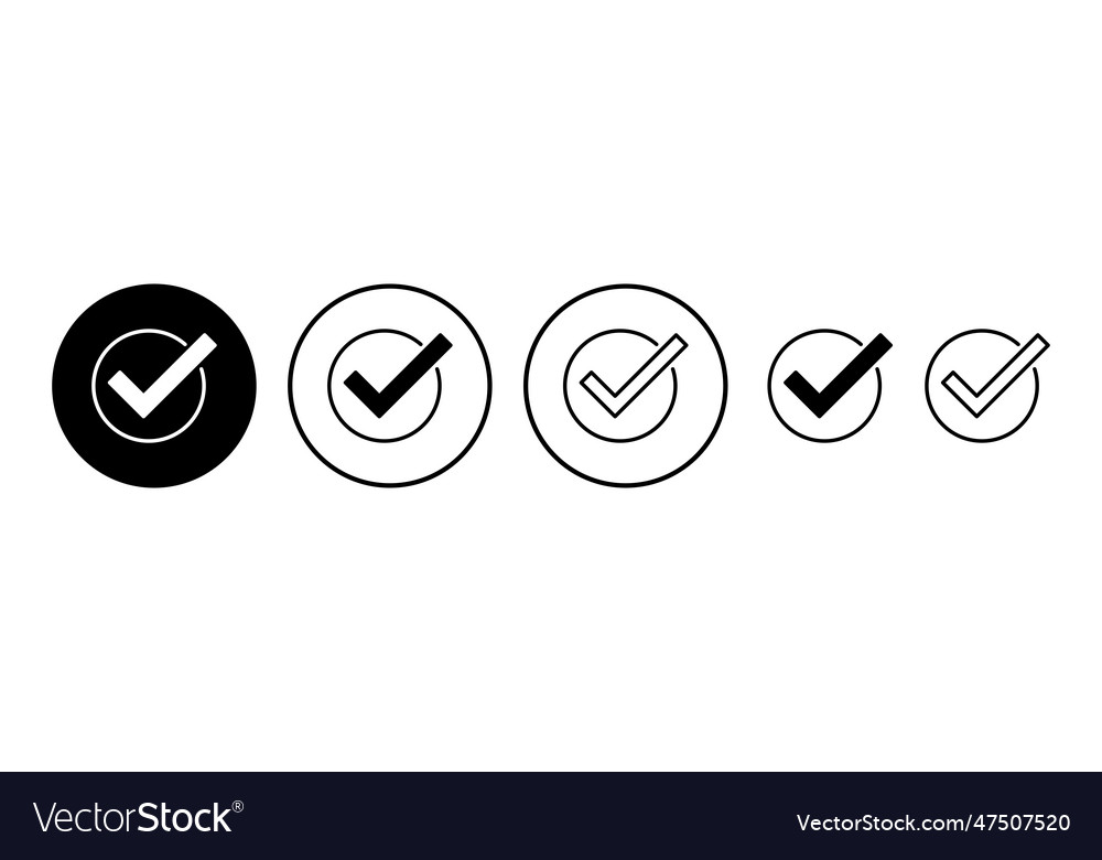 Check icon mark list button vector image Check icon mark list button