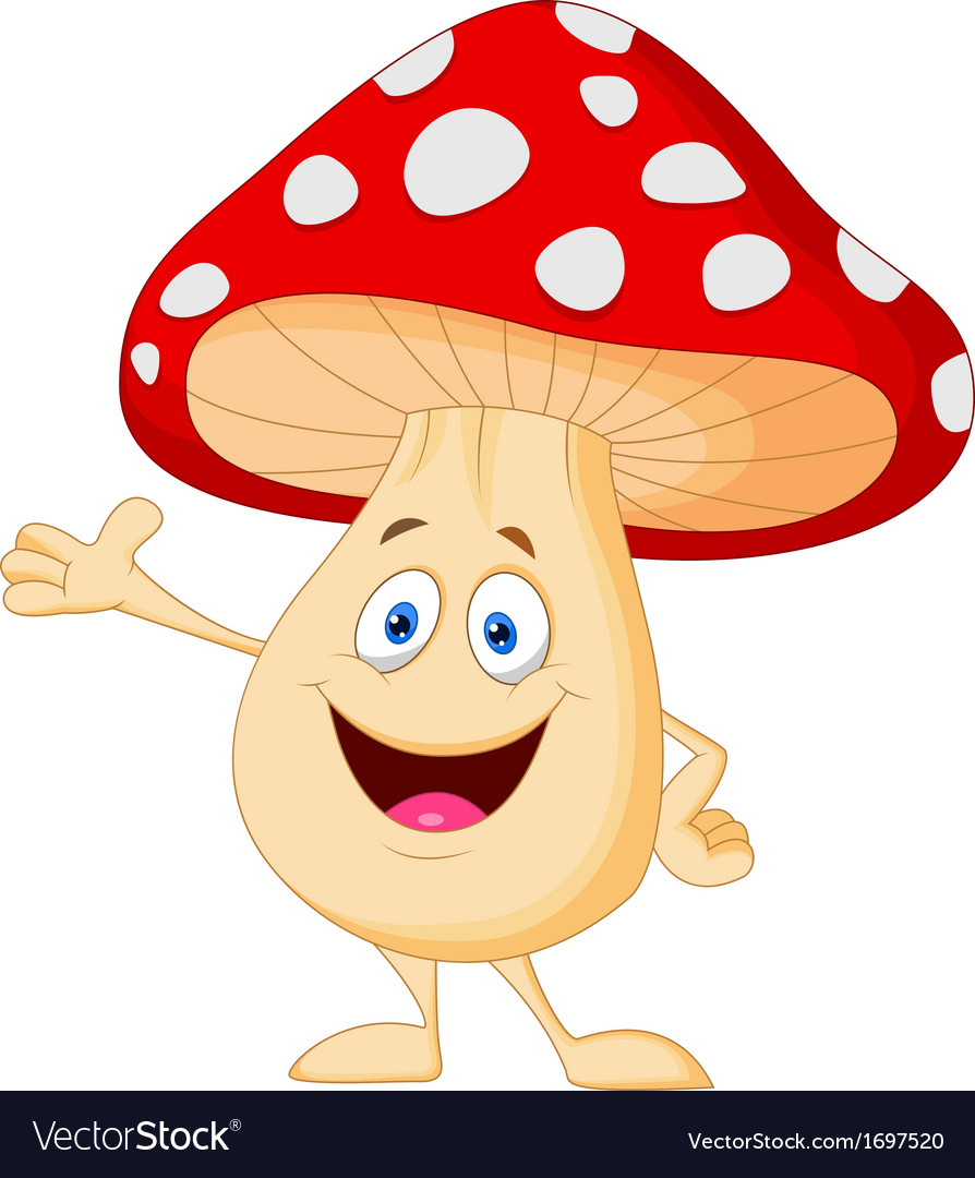 Cute mushroom cartoon Royalty Free Vector Image