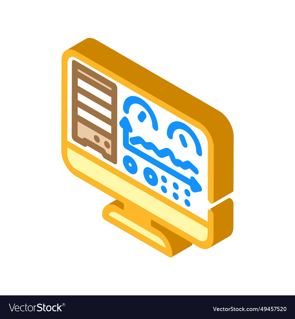 Database dashboard isometric icon vector image Database dashboard isometric icon