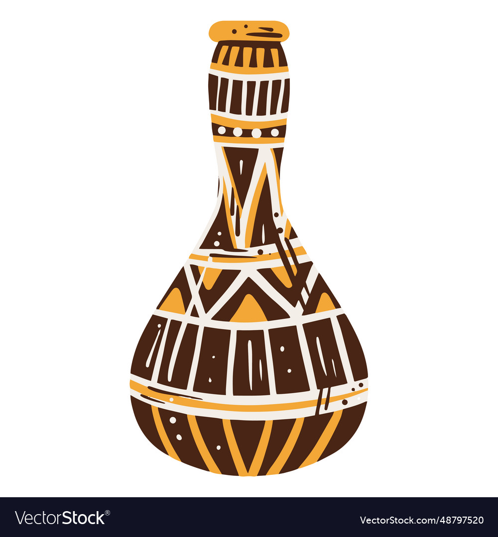 Egyptian vase hand drawn decoration element