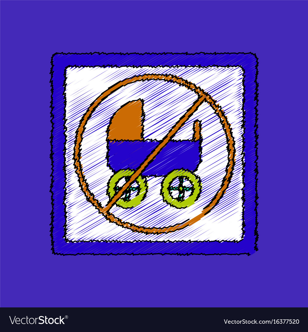 Flat shading style icon strollers not allowed