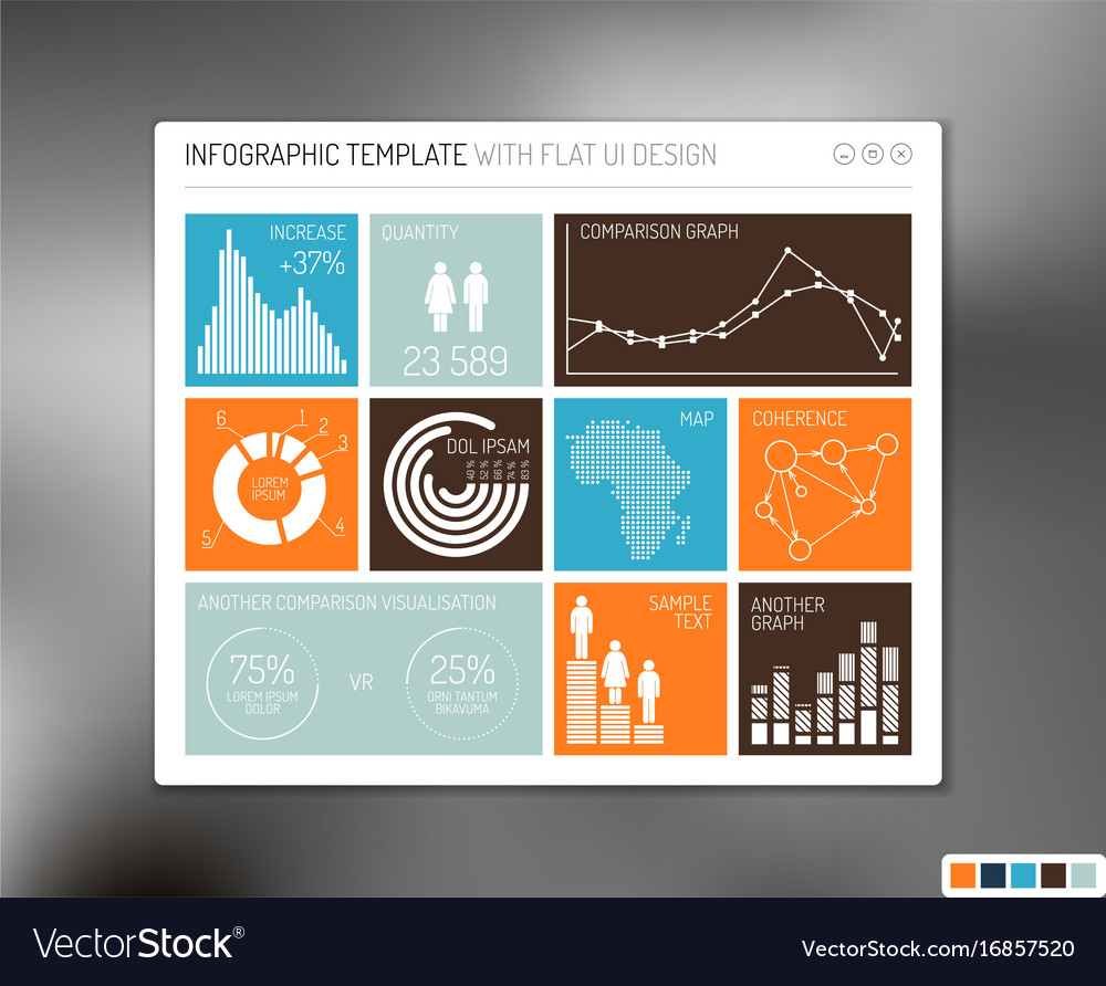 Flache Benutzeroberfläche Infografik