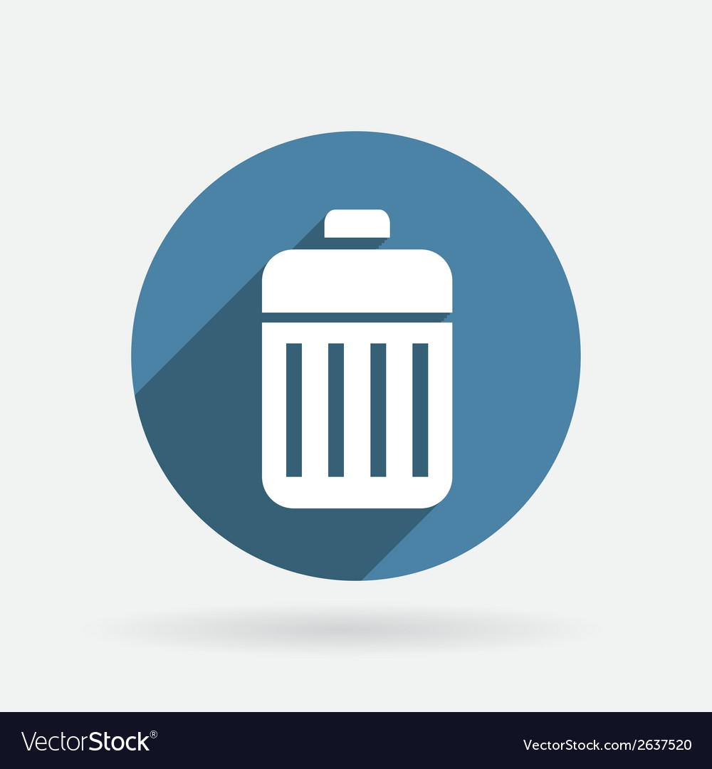 Garbage Bin Icon with Shadow