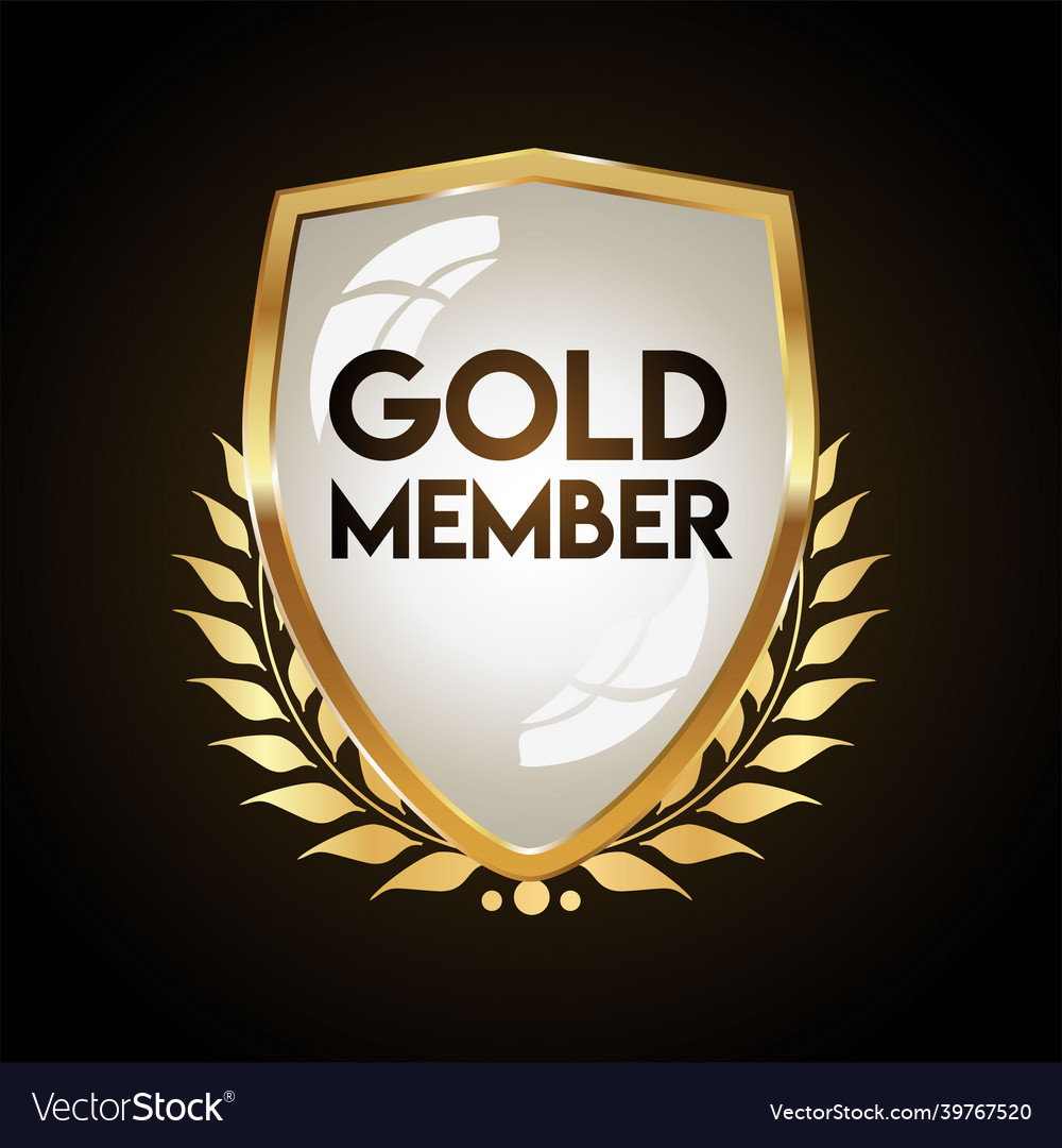 Vip club logo luxury golden badge Royalty Free Vector Image