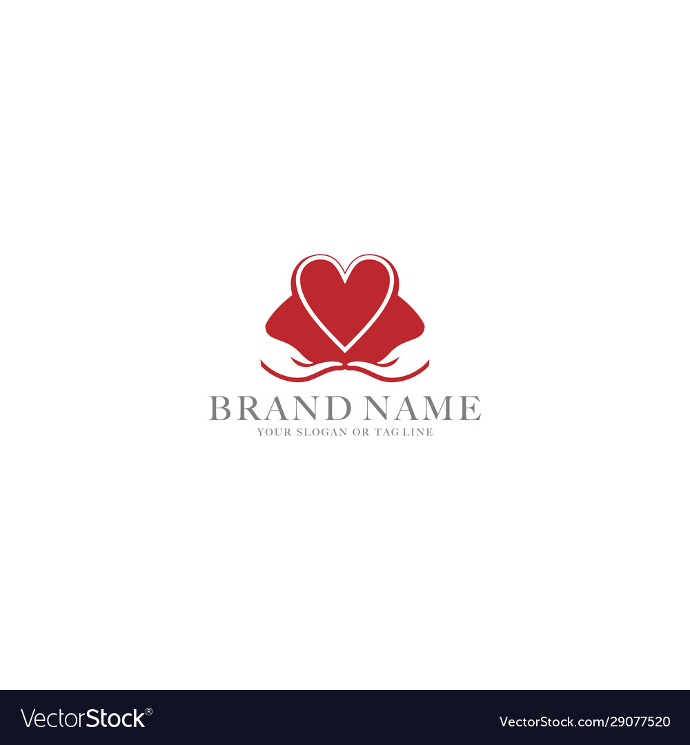 Logo design hand and heart