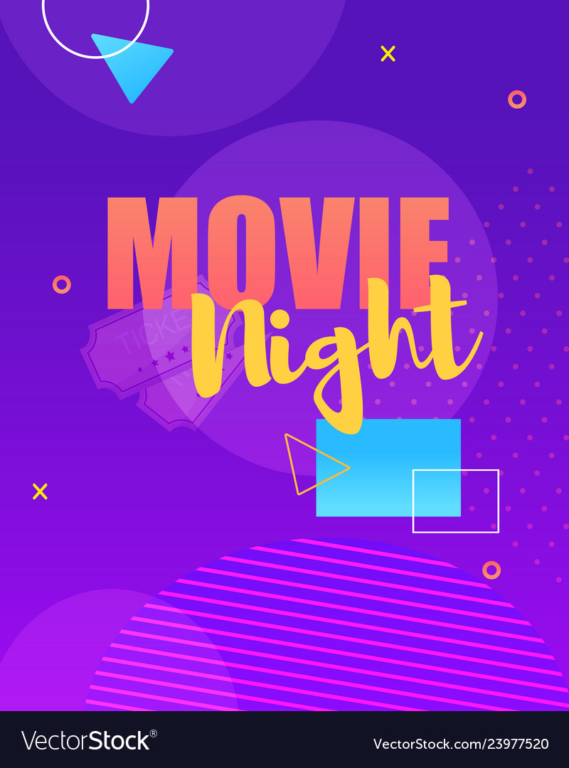 Poster advertising ticket online movie night